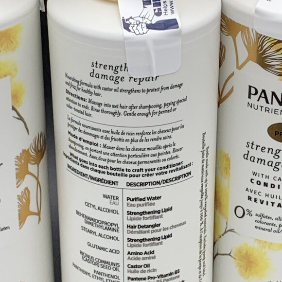 3 Pack - Pantene Nutrient Blends Strengthening Damage Repair CONDITIONER 13.5oz - Picture 3 of 6
